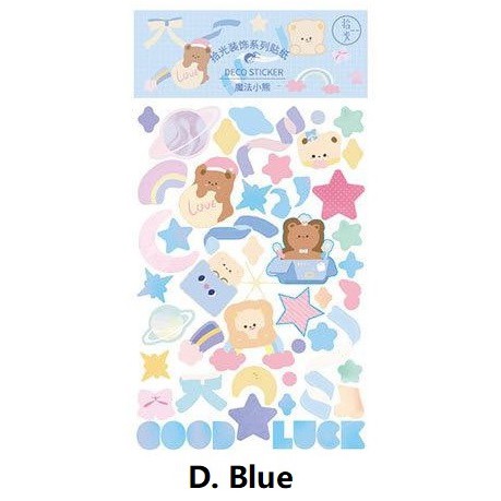 [MILOLI] 1Pc PARTY RIBBON Stiker Hias Deco Jurnal Scrapbook DIY Planner - B0133-D. Blue