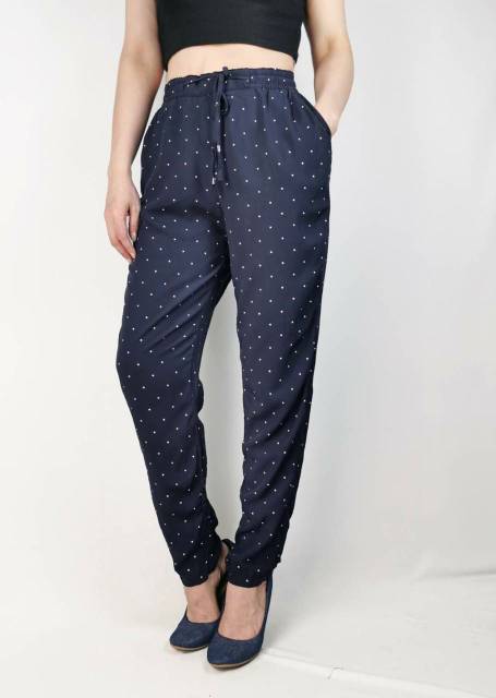 S Oliver navy dotted pants