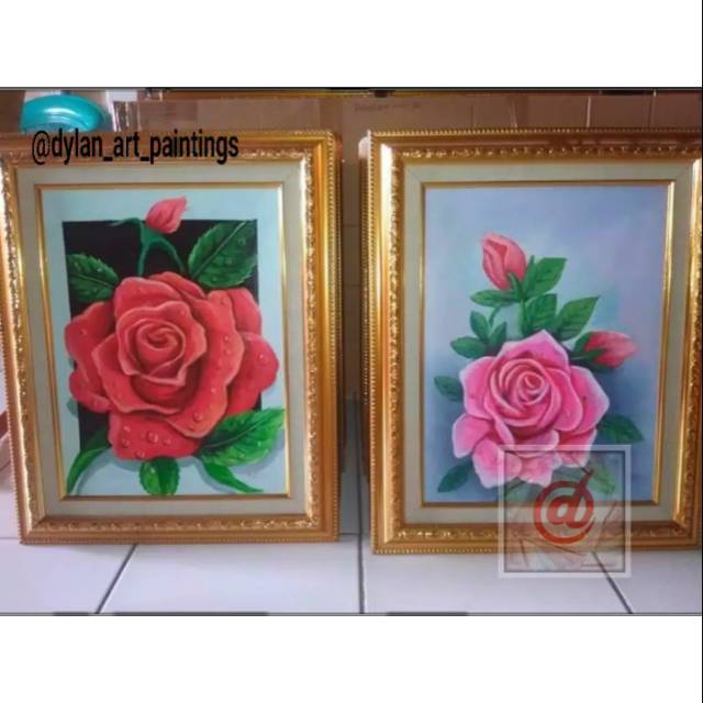 Lukisan bunga tanpa bingkai