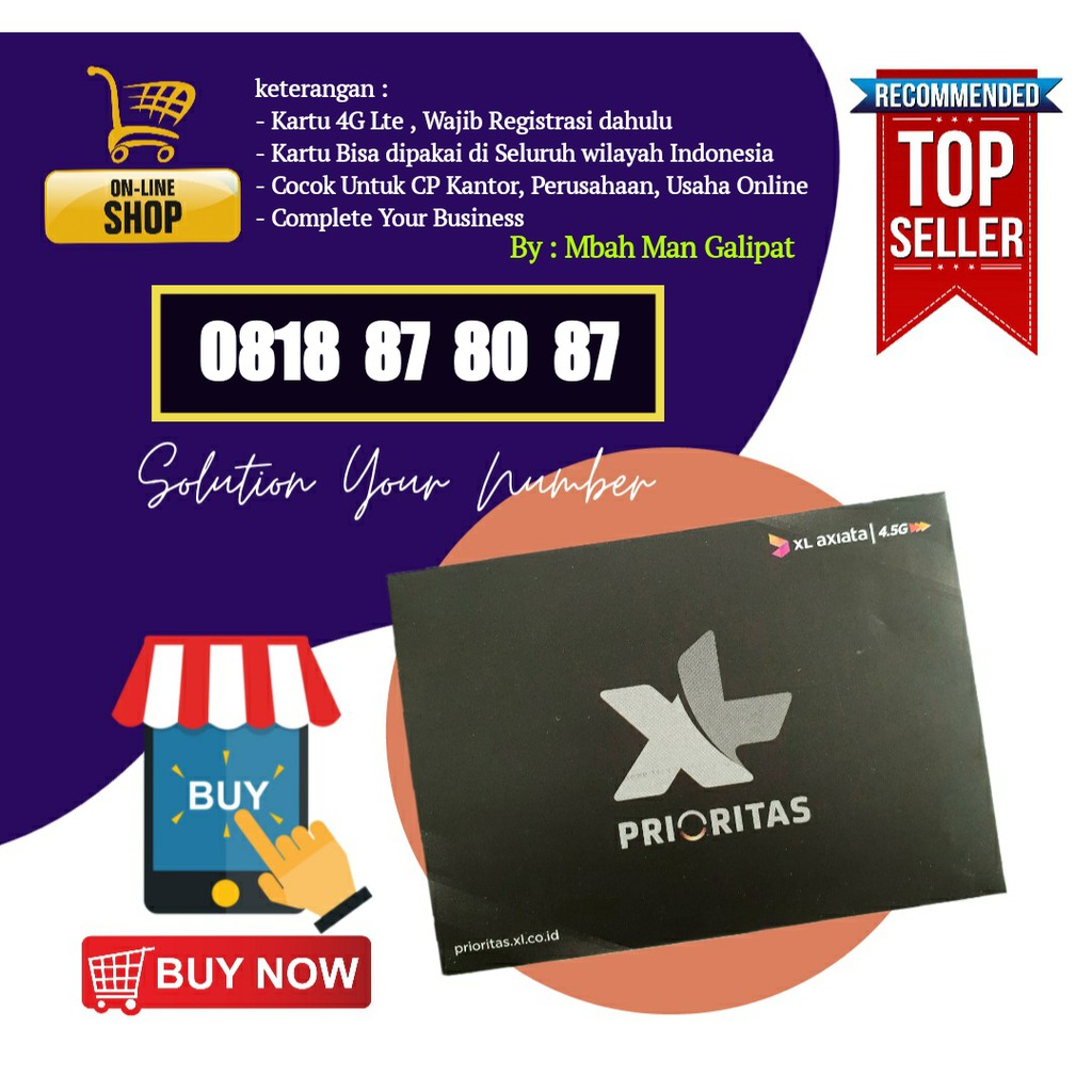 Nomor Cantik XL 10 digit 0818 878087 Pascabayar
