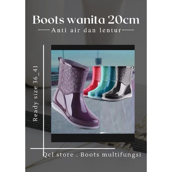 Sepatu Boots Wanita Anti Air Sepatu hujan Boots hujan Sepatu Wanita Karet