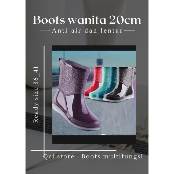 Sepatu Boots Wanita Anti Air Sepatu hujan Boots hujan Sepatu Wanita Karet