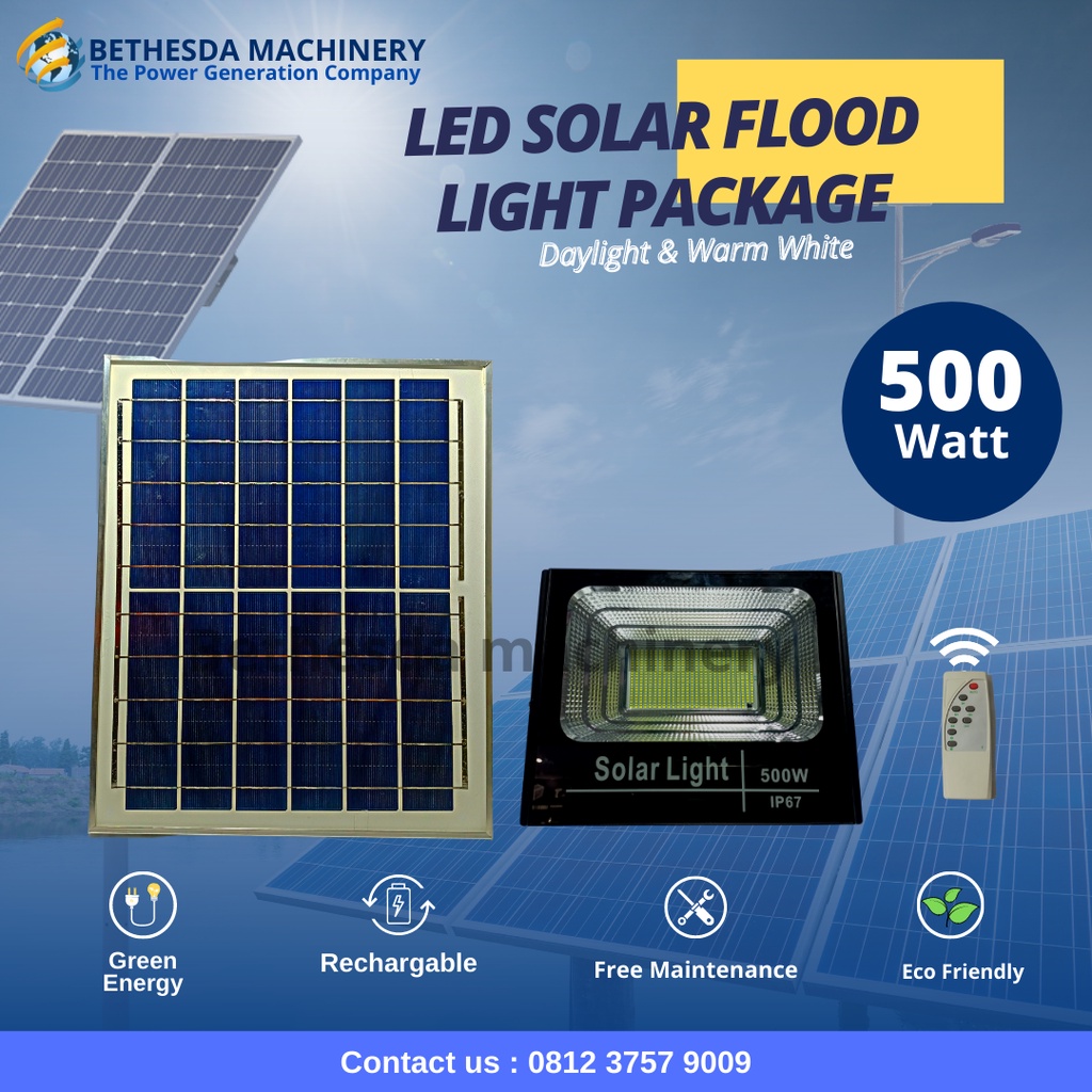 Jual Lampu LED Solar panel Surya 500 Watt