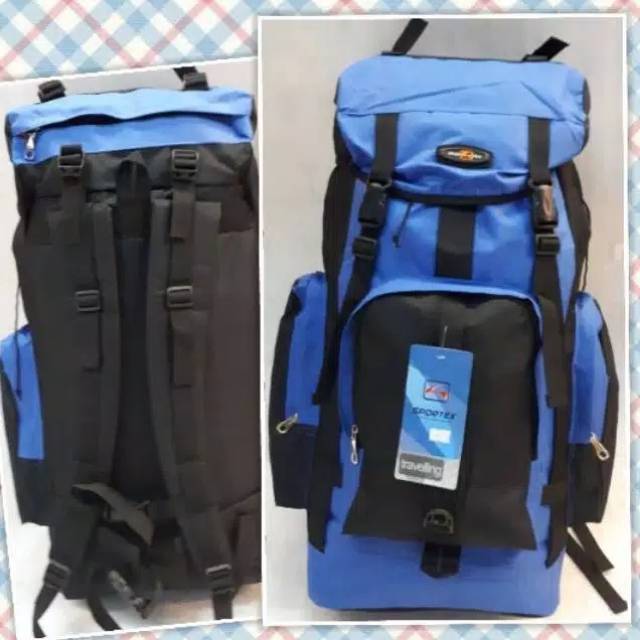 Tas Gunung Outdoor Carrier Keril 60L MURAH Adventure Ransel Backpack  60 Liter Water Resistant Anti Air Hobi Nanjak Caril Gede Muat Banyak Garansi Tali Putus - Air Bone