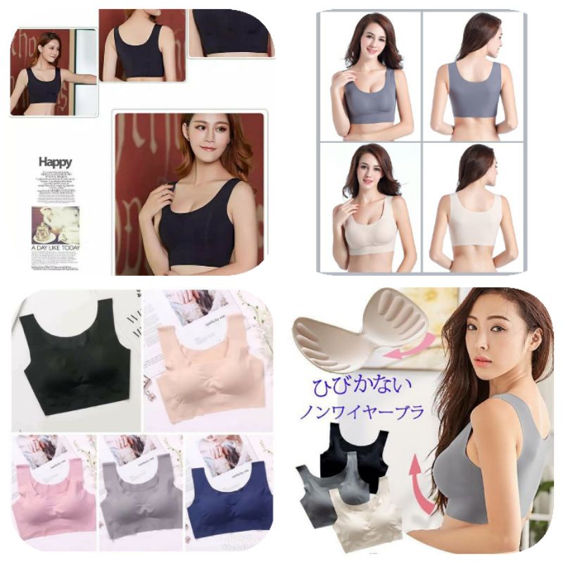 JAPAN SEAMLESS BRA STYLE SPORT TANPA KAWAT BH WANITA ZERO FEEL CUP BRA PREMIUM QUALITY