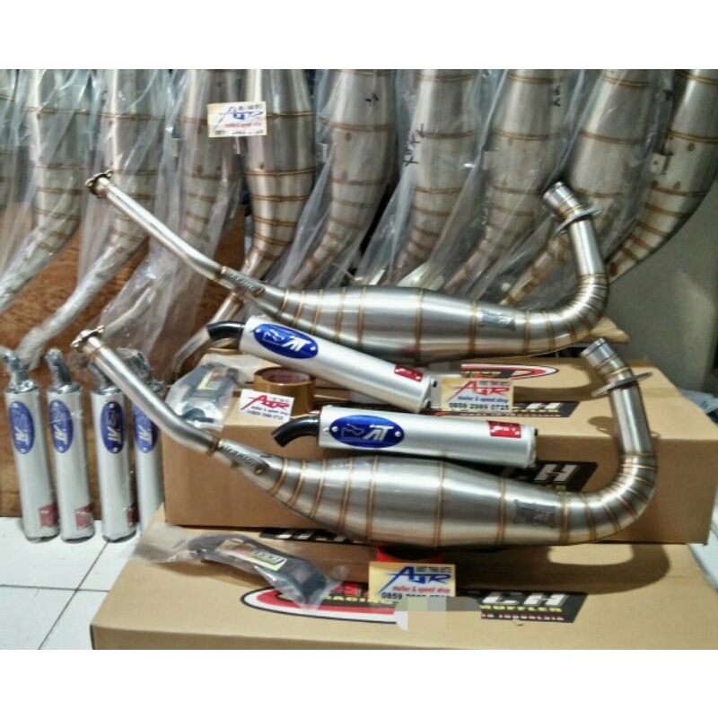 Knalpot Aitech Original Stainles New Model X2 X 2 Leher L Ninja R RR SS ZX Cobra & Non cobra standar