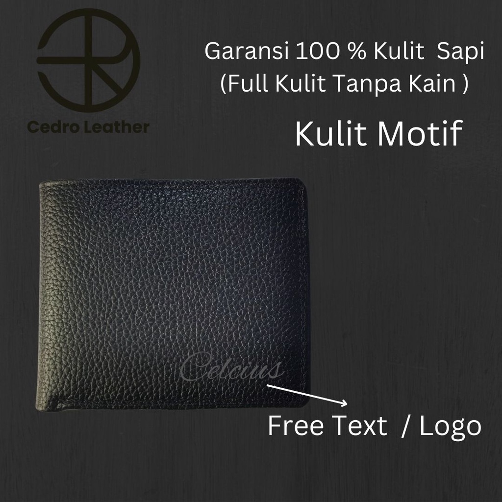 Cedro Leather Dompet Kulit asli Pria Bahan Mill full kulit tanpa kain