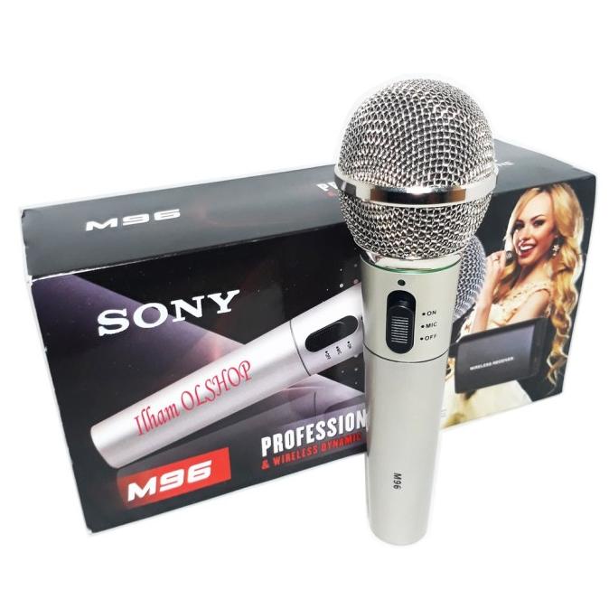 Microphone Sony M96 Mik Karaoke/Mikrofon/Mic Single Wireless dan Kabel