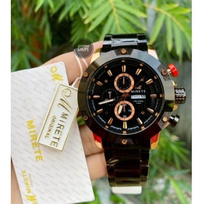 JAM TANGAN MIRETE TERBARU NEW GENERASION HITAM ROSGOLD, JAM TANGAN KASUAL PRIA RANTAI STAINLIS STEL TAHAN AIR COD BAYAR DI TEMPAT/MIRETE ORIGINAL/ JAM TANGAN PRIA TERLARIS RANTAI ANTI KARAT MIRETE_MIRETE_MIRETE