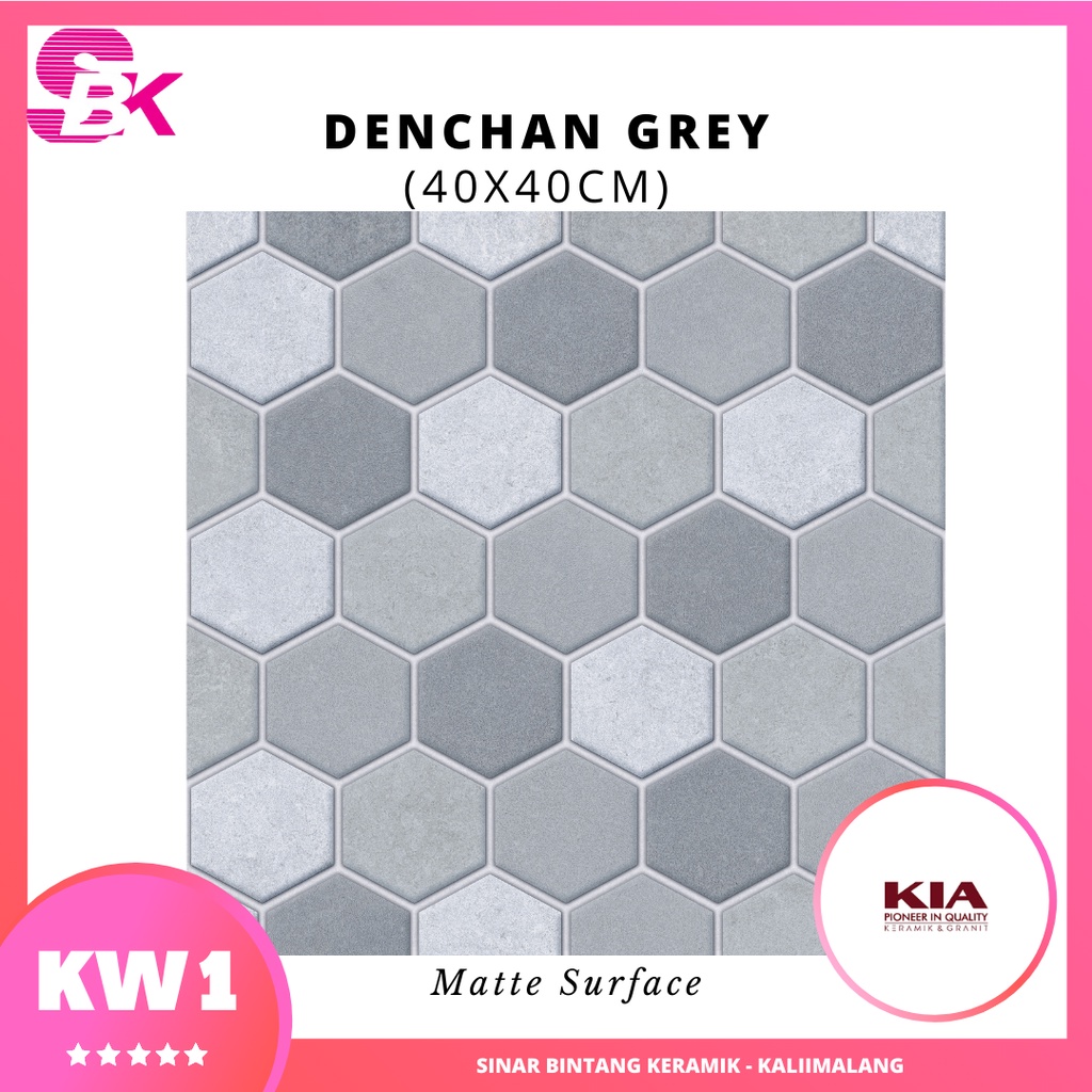Keramik Teras 40x40 Denchan Grey KIA
