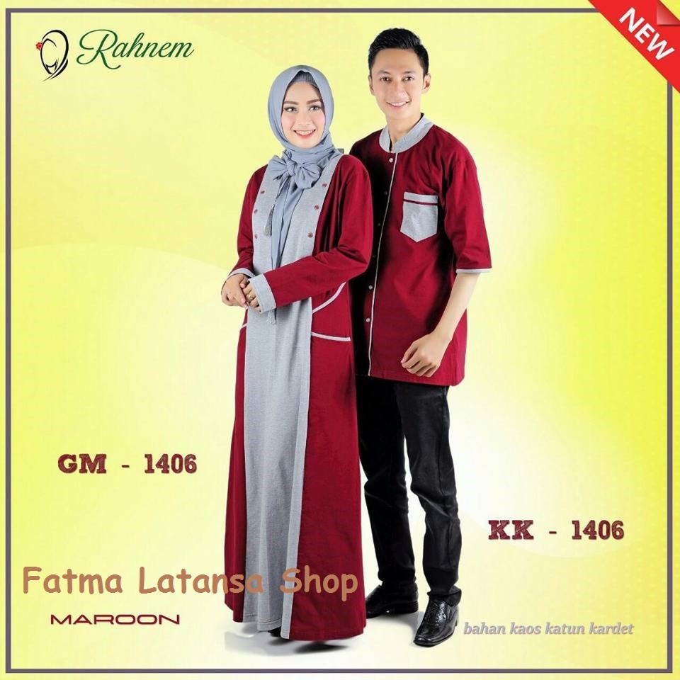 Gamis couple Rahnem Gm KK 1406 sarimbit koko dewasa gamis dewasa gamis
