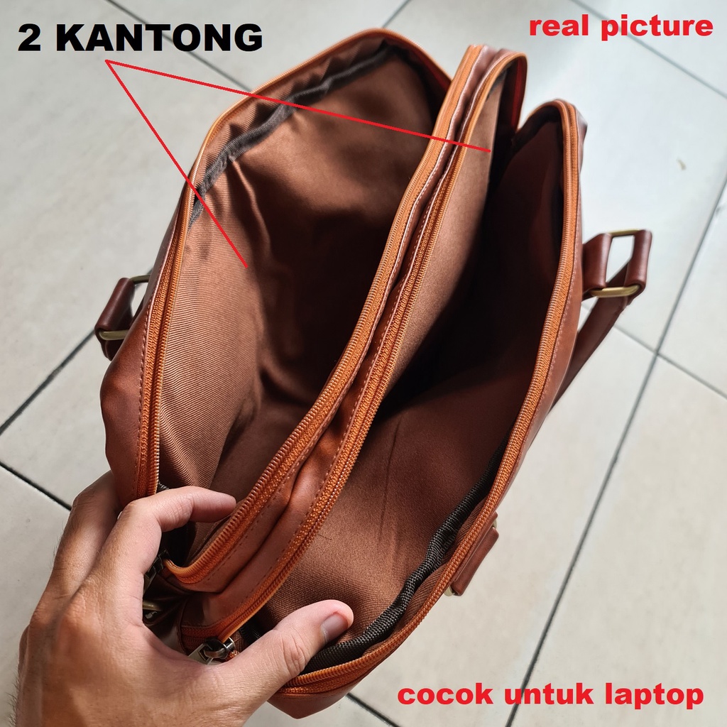 Tas Laptop Pria Kerja Kantor Kulit Asli Premium