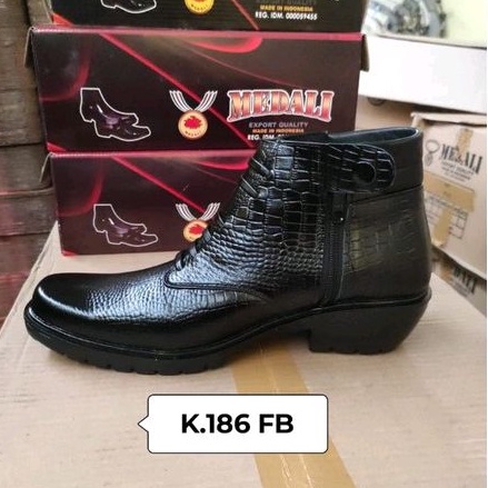 Sepatu kulit pria PDH boots Polri TNI security guard PNS sepatu kerja formal tampil lebih keren