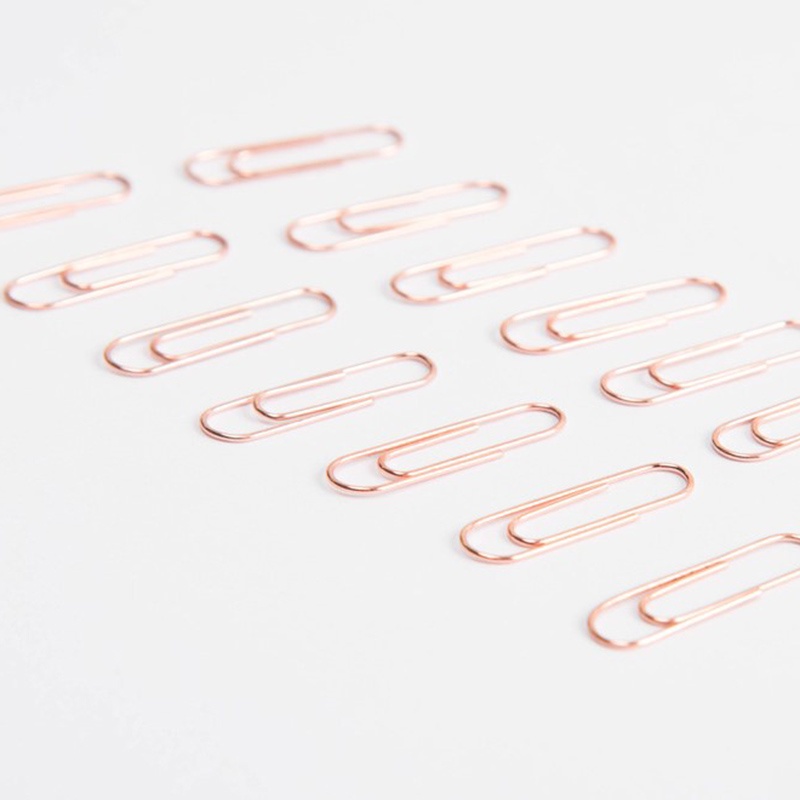 {LUCKID}120pcs Boxed Rose Gold Paper Clips Creative Metal Bookmark Office