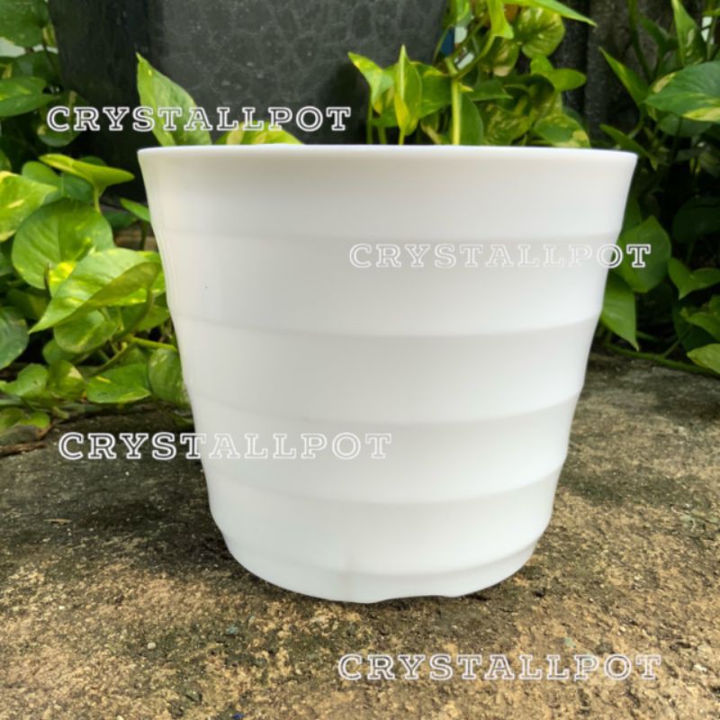 pot bunga tanaman Mado putih 19cm - lovenia 8022