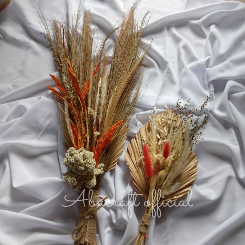 PROMO Buket Bunga Kering Dekorasi Rustic Mahar Craft buket wediing buket wisuda buket