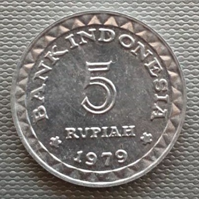 Uang koin kuno 5 rupiah KB kecil tahun 1979