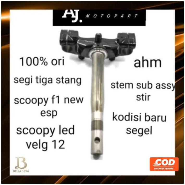 Stang Segitiga Atau Stem Sub Assy Scoopy New Esp Ring 12 Asli Ahm (( Kode 027))