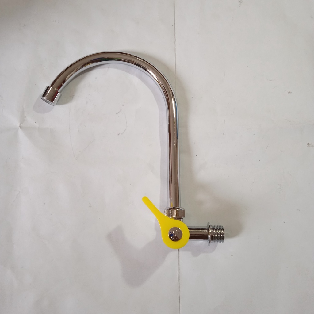 Kran Angsa Cuci Piring 1/2 inch Kran Air Wastafel Stainless Steel Handle Engkol Warna