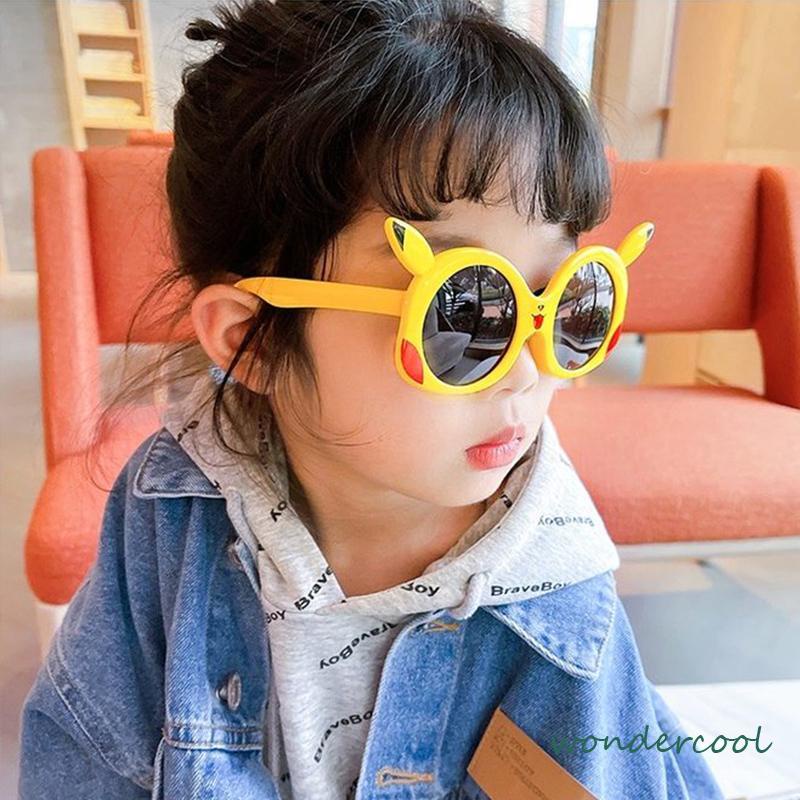 Kacamata Kartun Pikachu Kacamata Perlindungan UV Polarized Sunshade Anak-anak-Won