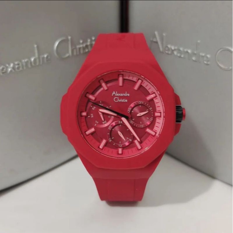 Jam Tangan Alexandre Christie Wanita AC 6590 / AC6590 BF RED Original