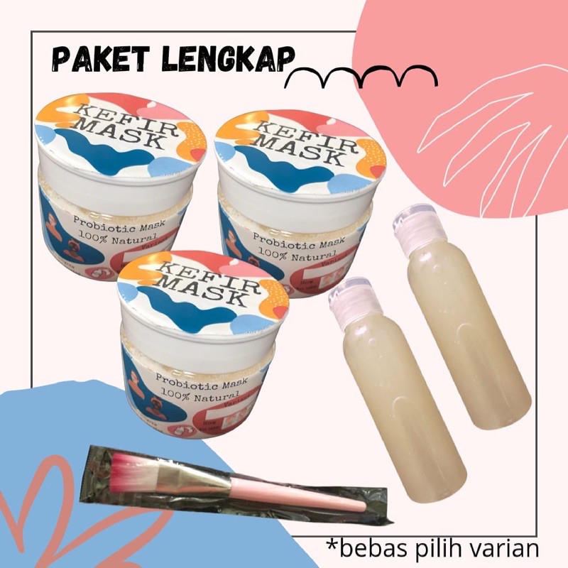 Paket Lengkap Masker Kefir + Whey Kefir @jualbibitkefir