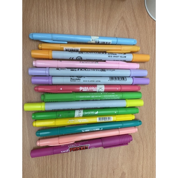 

marker jepang frixion, zig clean color, pure color, dll