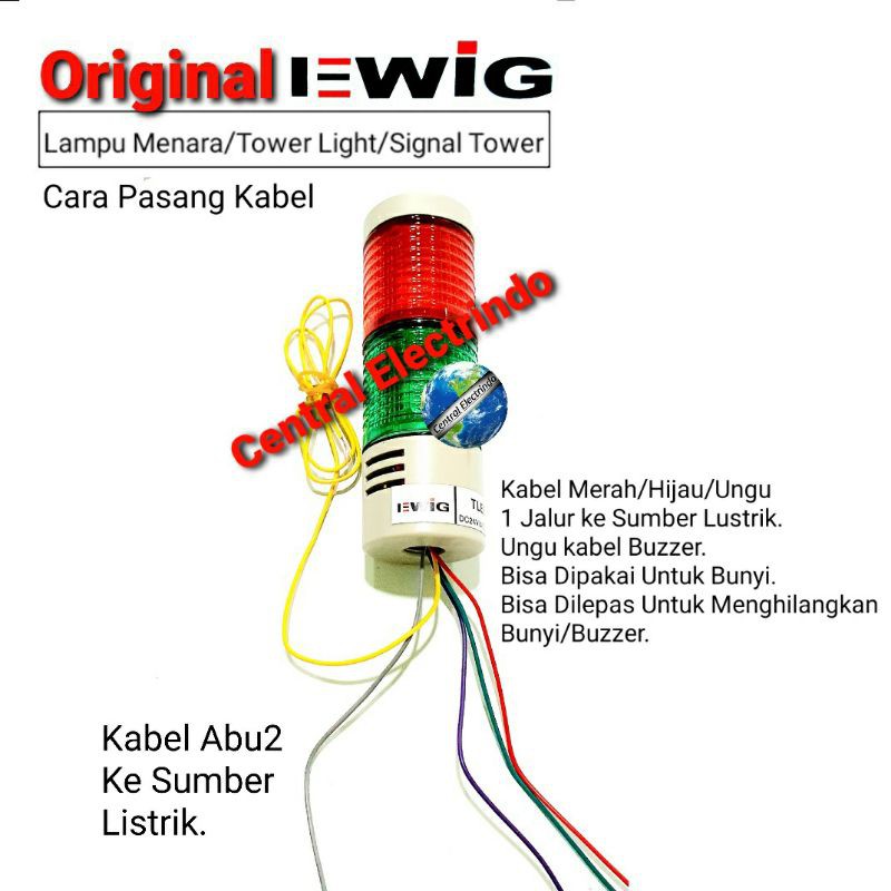 Tower Light/Signal Tower/Lampu Menara EWIG Multivolt&amp;Model TLE5-2U.