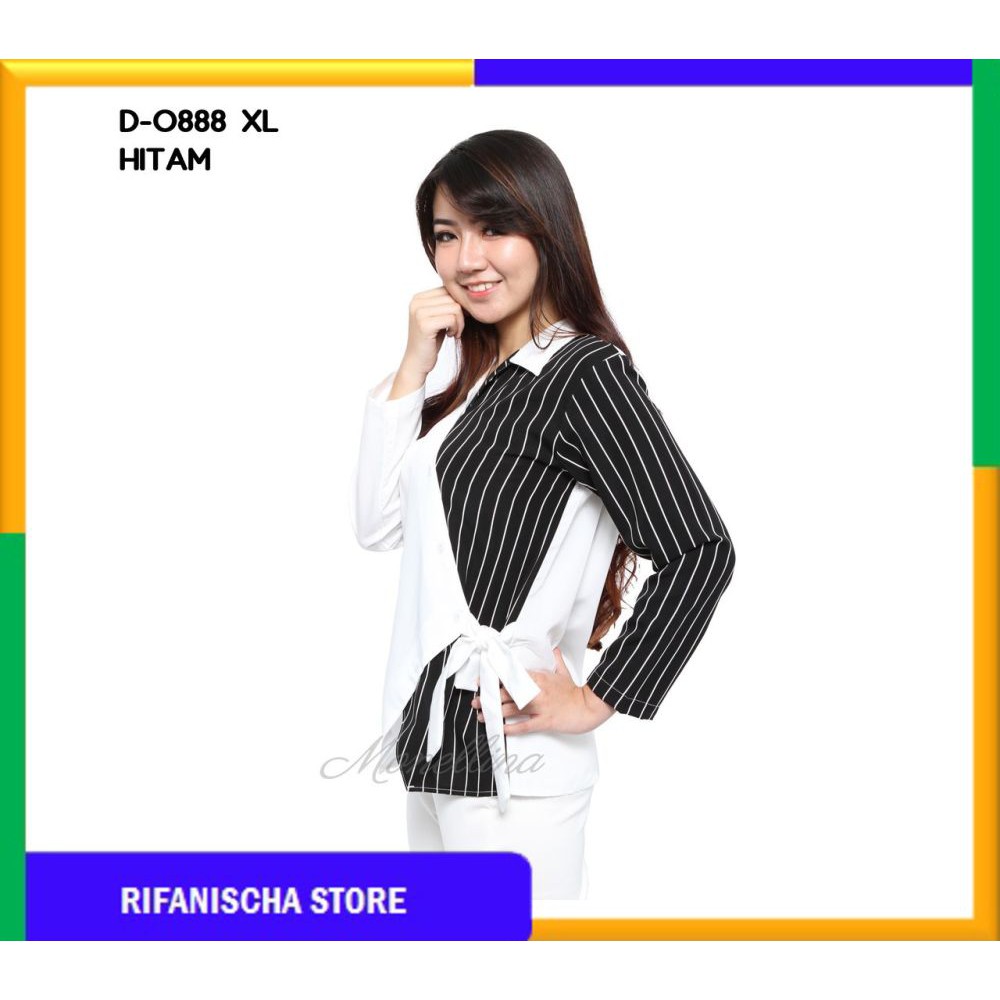 Rf 0888 Baju Blouse Atasan XL Jumbo Murah Wanita Kekinian (MF)