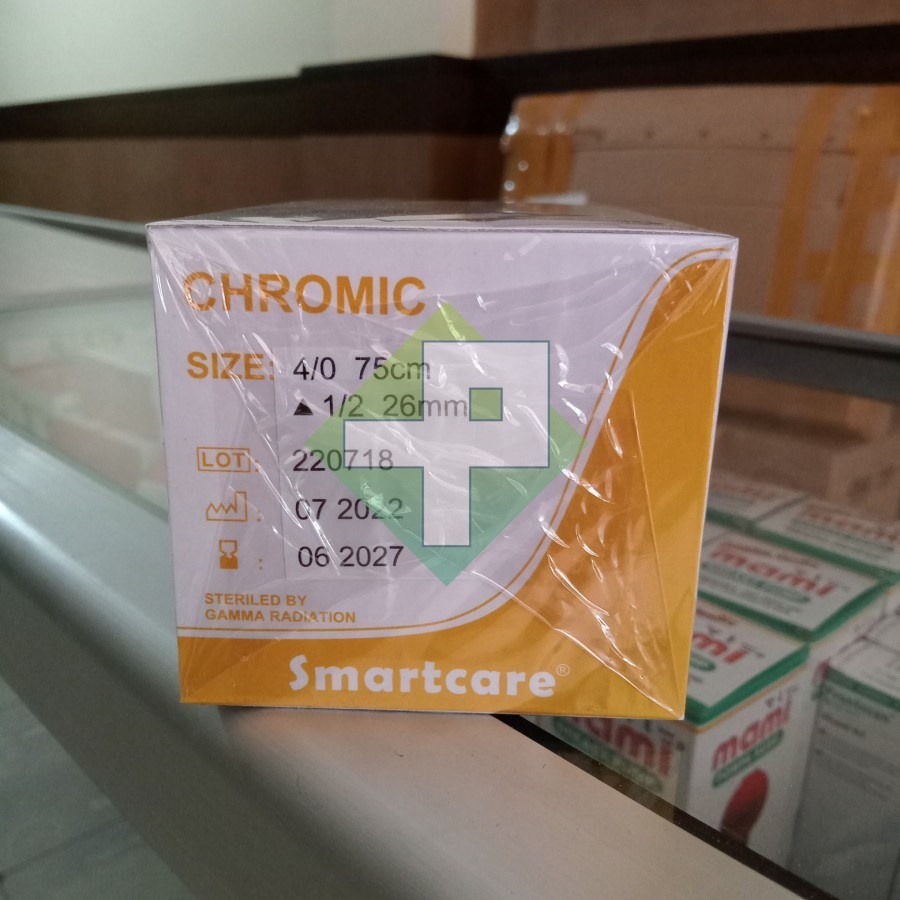 Catgut Chromic Smartcare + Needle / Benang Jahit Catgut Chromic Box