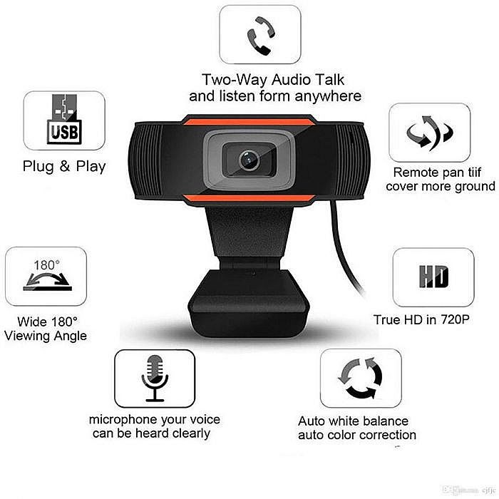 [ garansi 1 tahun ] original 100% WEBCAM Kamera FULL HD  720P/1080PAutofocus Dengan GRATIS kabel USB to audio. Bersegel hologram