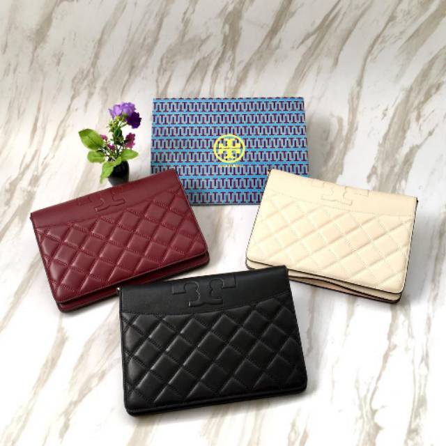 Tory Burch Savannah Clutch combo tramoto leather crossbody bag tas selempang slingbag authentic asli