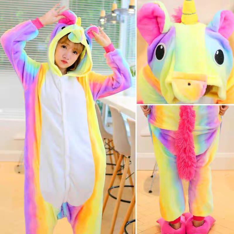 KOSTUM UNICORN RAINBOW KUDA PONY ONESIE PIYAMA COSPLAY BAJU TIDUR 1