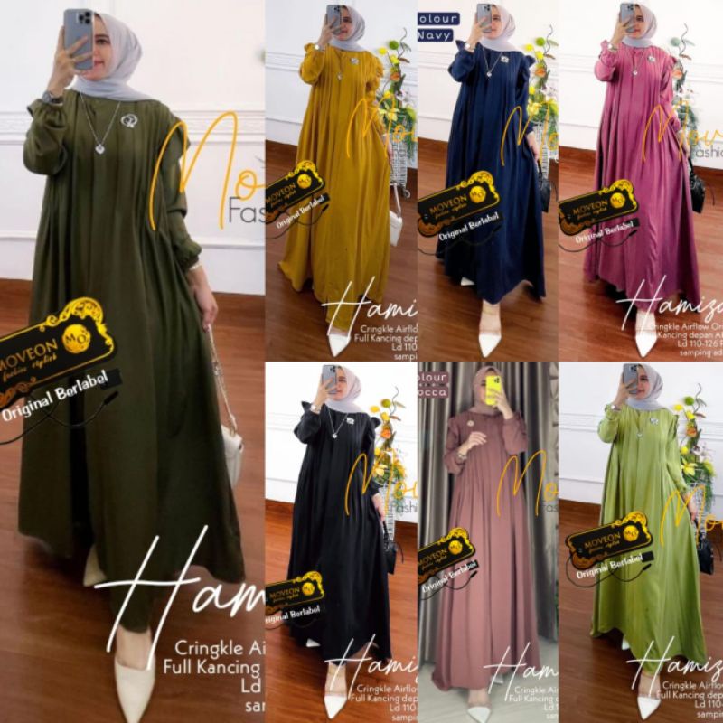 Hamiza maxy ORI By move-on fashion stylish Dress Wanita Maxy