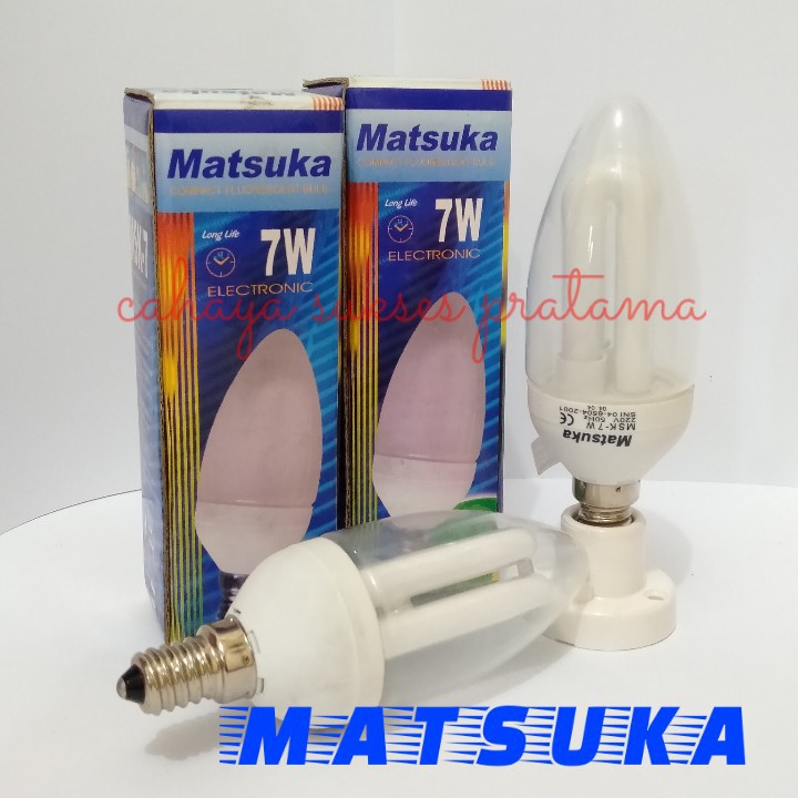 Lampu Lilin /Lampu Candle/Lampu Lombok Cahaya Putih/Kuning E14/ E27 MSK 7W Matsuka