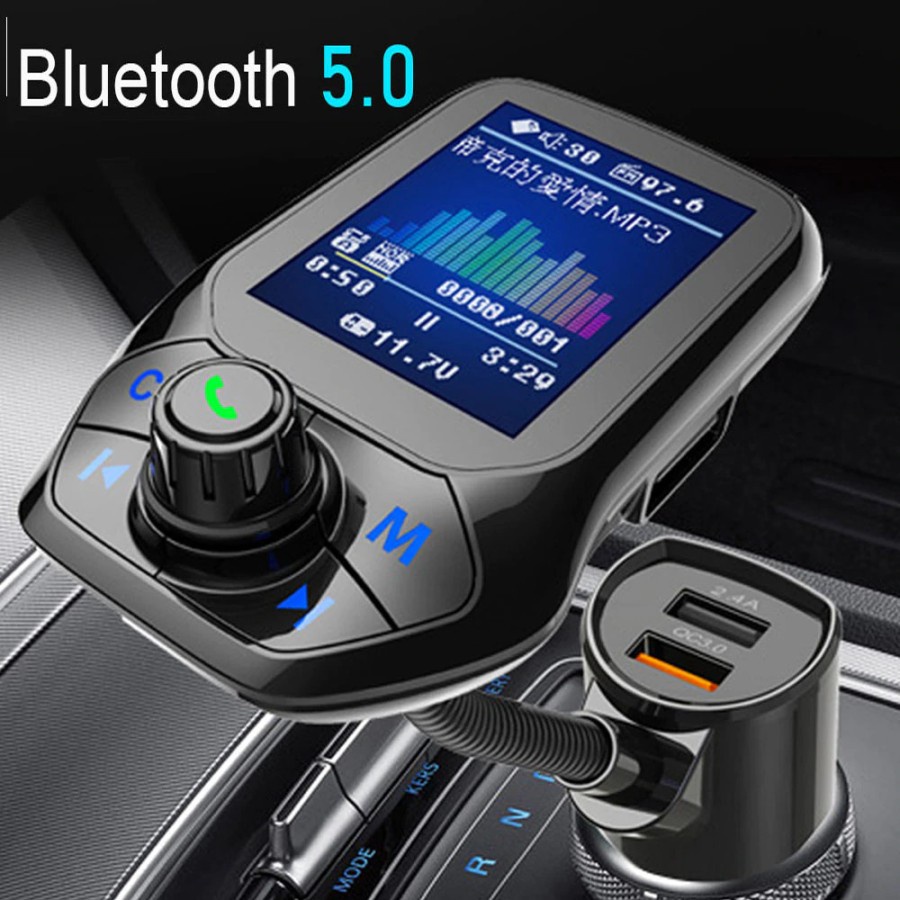 Bluetooth Audio Receiver FM Transmitter with USB Car Charger - E4354