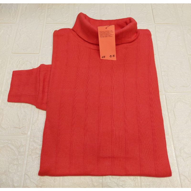 TurtleNeck Pria dan Wanita Premium Warna CORAL /KE ORANGE AN