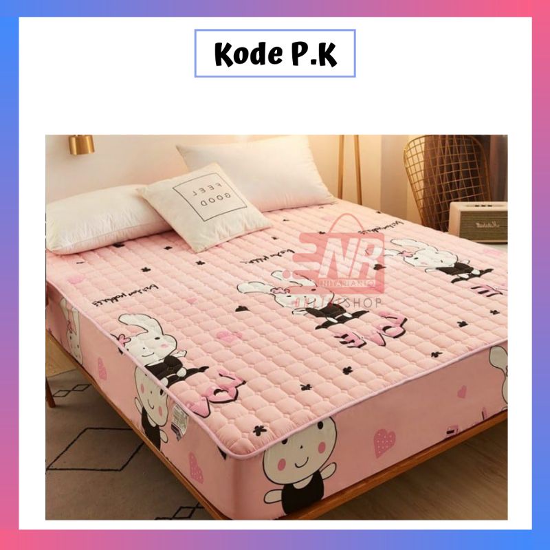 Sprei Waterproof / Sprei Waterproof Uk180x200cm / Sprei Waterproof Import / Sprei Anti Ompol / Sprei Anti Air-Pink - Kelinci (LM)