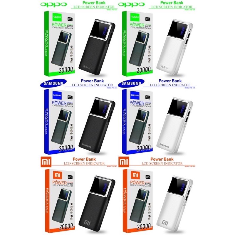 Powerbank Branded 20000mah PBB-403 2Port USB LCD Power Bank 20000mah Pb