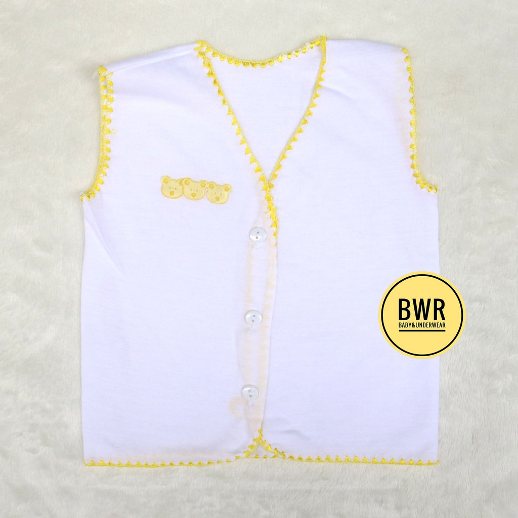 [ 3pc ] Baju Boboko Bordir PUTIH KUTUNG | Baju Kancing Bayi Newborn Murah Berkualitas - Bwr IX