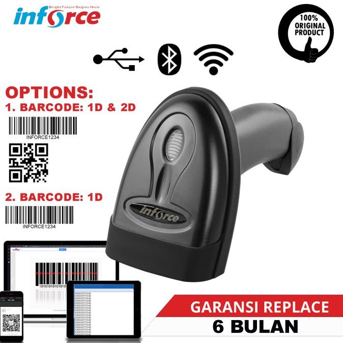 INFORCE WIRELESS BLUETOOTH USB BARCODE SCANNER T88 E-FAKTUR 1D/2D