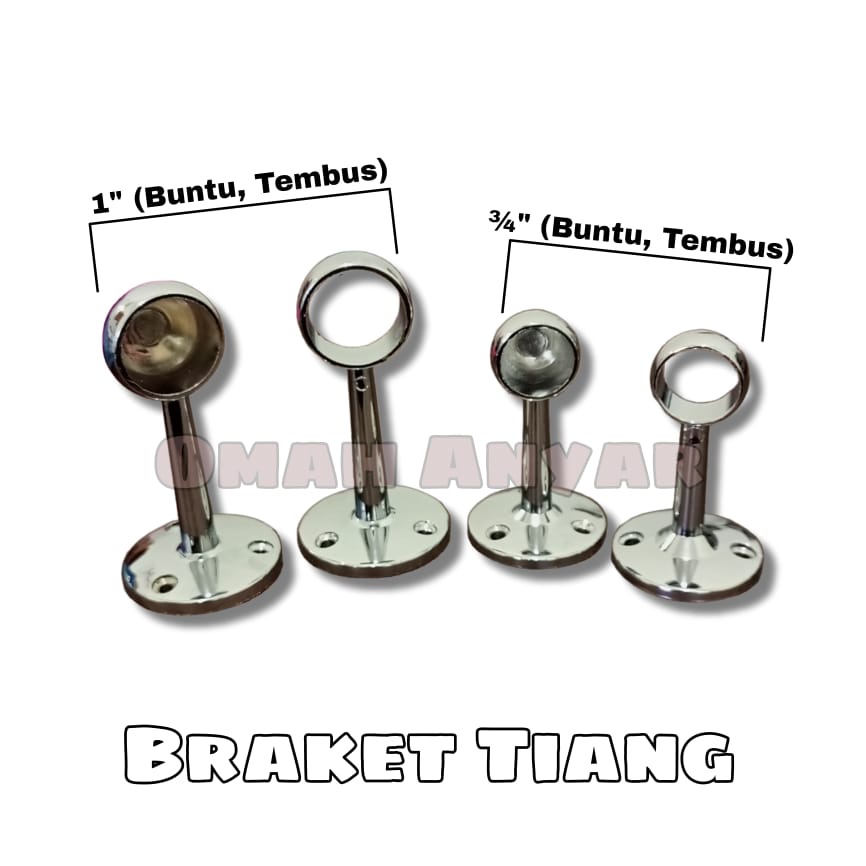 Jual Braket Tiang Pipa Bulat Ss Aluminium Tembus Buntu Pt Pu 19 25 34 1 Huben Shopee Indonesia 2122