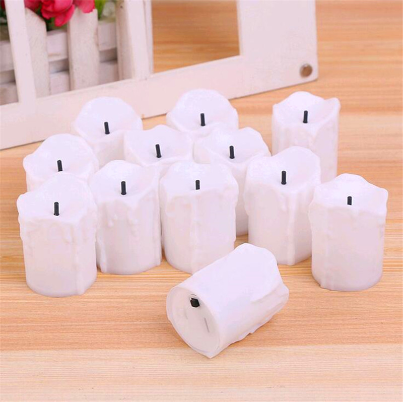 1Pc LED Electronic Simulation Candles Light/Romantic White Tealight Lamp/Flameless Christmas Holiday Halloween Wedding Decoration