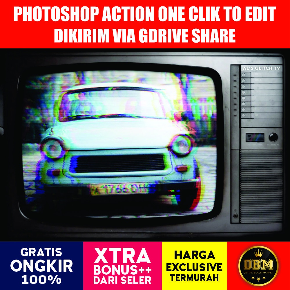 Als Glitch Tv Action Pack Vol 1 - Photoshop Action