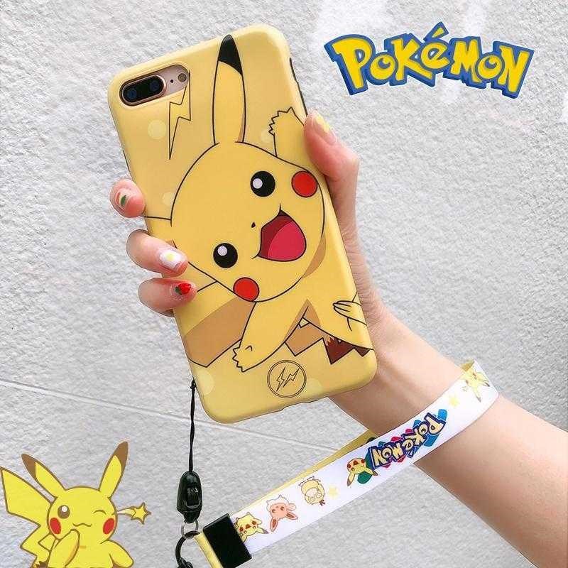 Pikachu ponsel lanyard melebar wanita kain leher tali pendek dan panjang ponsel jaringan liontin ran