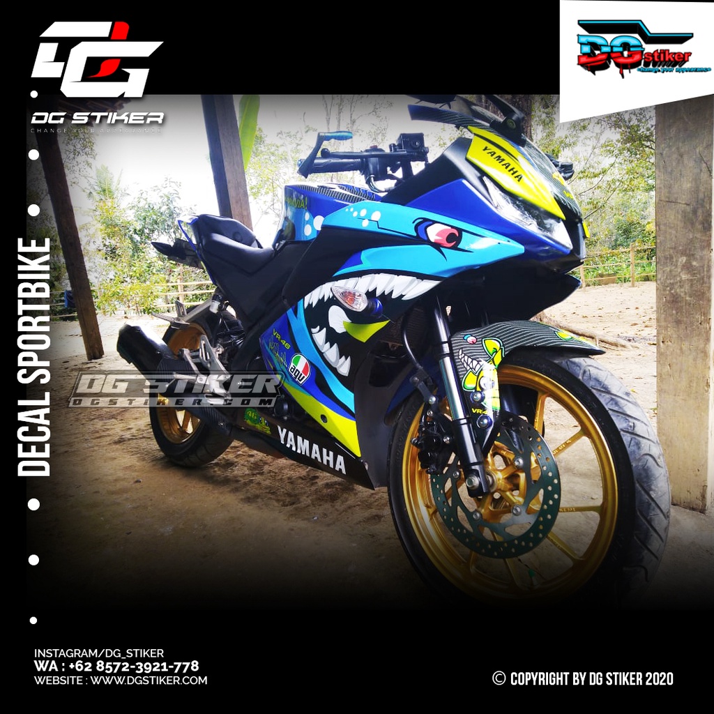 Decal R15 V3 Biru Shark DG Stiker