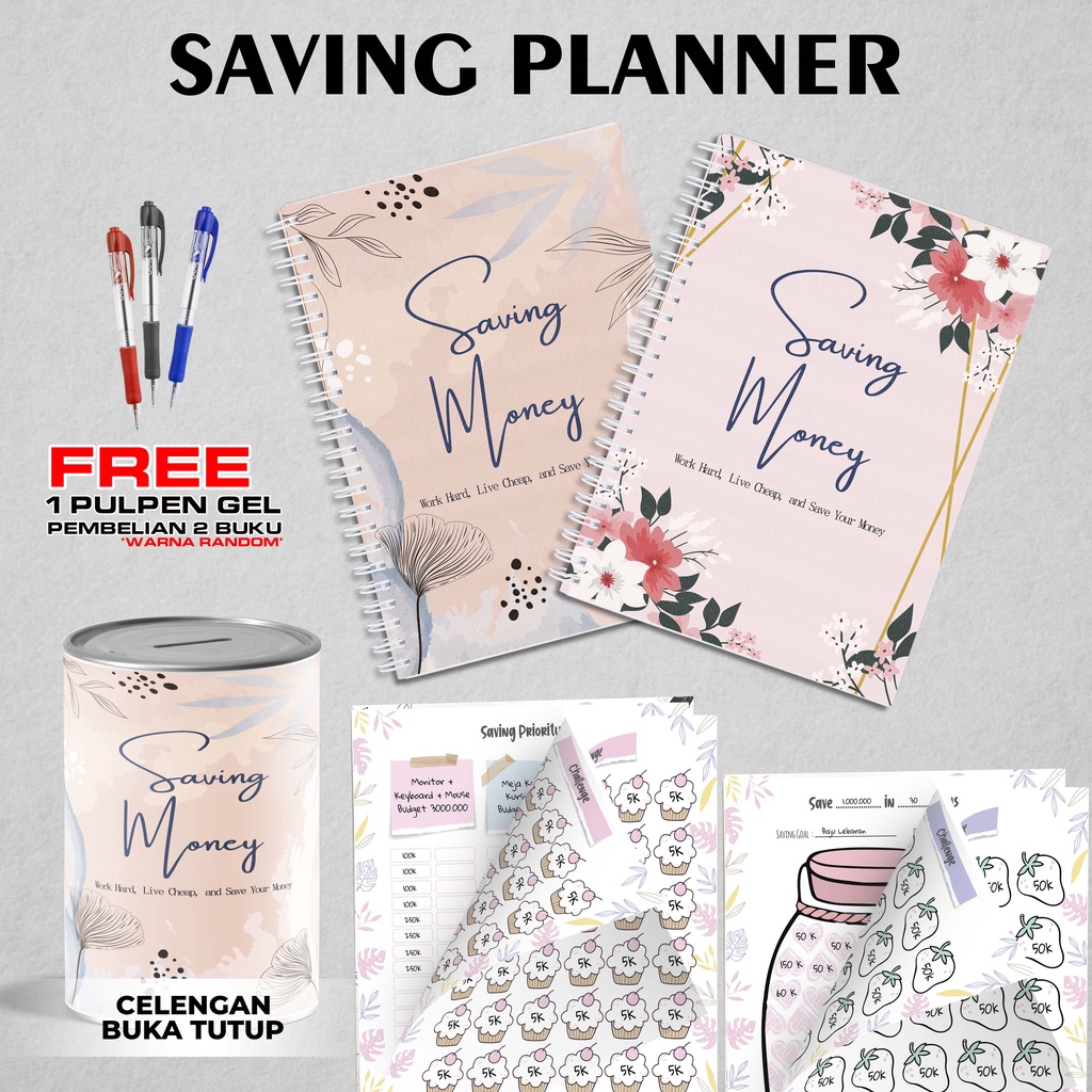 

Laris Saving Money Book / Money Planner / Buku Tabungan Beli Buku Free Celengan SM01