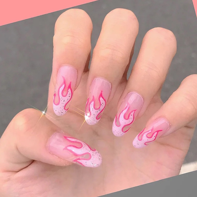 Stiker Kuku 3D Motif Api Untuk Dekorasi Nail Art