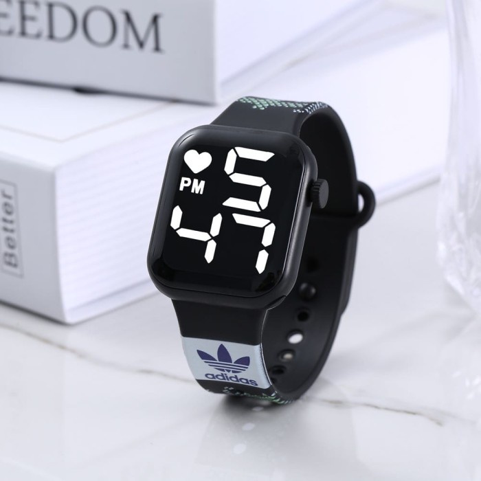 BISA COD - JAM TANGAN WANITA ADIDAS TREND LED DIGITAL STRAP RUBBER TERLARIS