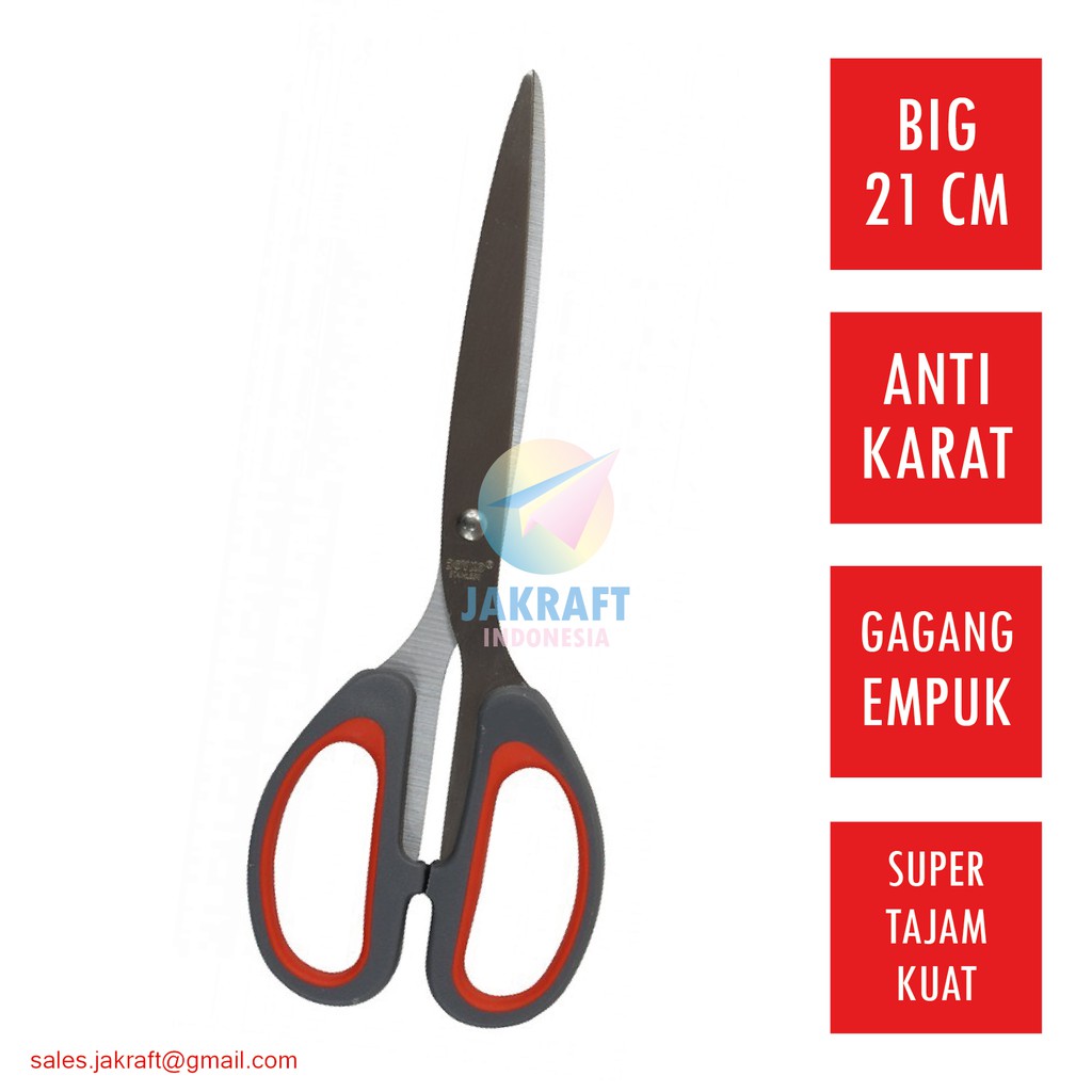 (1 Pcs) Gunting Kertas Karton Besar Tajam 21 Cm Gagang